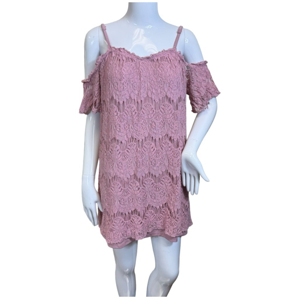 Love Fire Dusty Rose Dress - Size M cold shoulder